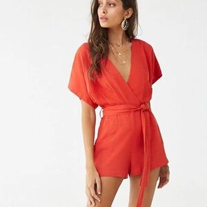 Red Wrap Romper